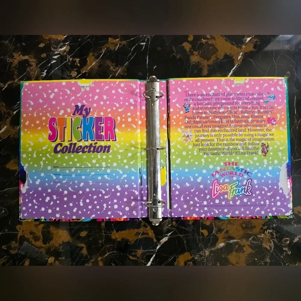 Vintage LISA FRANK Seal Rainbow Reef 3-Ring Binder Portfolio 2.5'